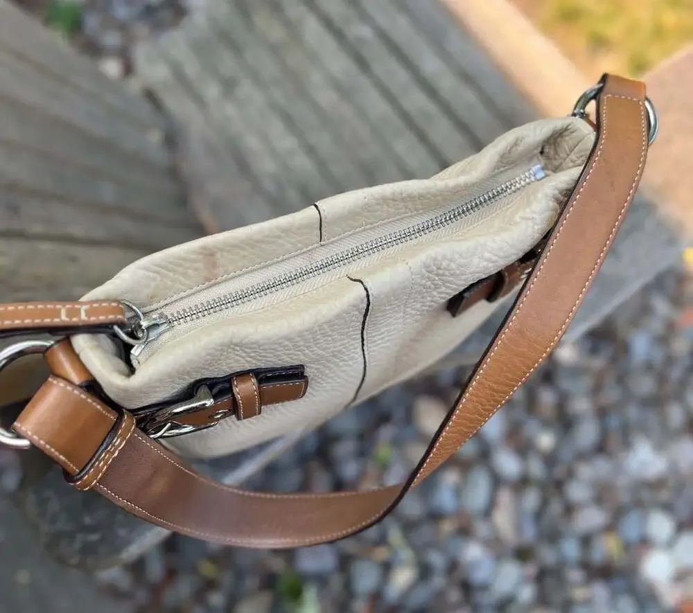 VTG Y2K Coach Soho Hobo 3769 Pebbled Leather Beige Brown Shoulder Purse